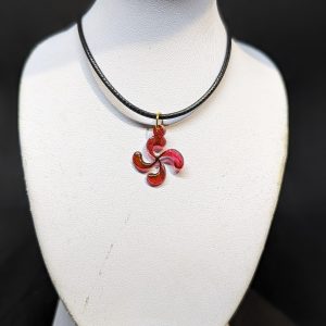 Collier croix Basque rouge