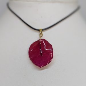 Collier bougainvillier grenat